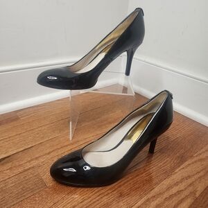 Michael Kors Shiny Black Patent Leather Heels Size 9